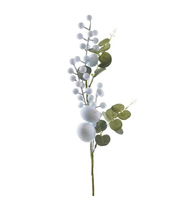 Galho de Páscoa Ovos Flocados Azul com Frutinhas 60cm - Fondant - Ref 1070944 Cromus