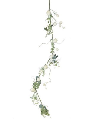 Galho Longo de Páscoa Ovos Flocados Creme e Frutas 110cm - Fondant Ref 1070936 Cromus