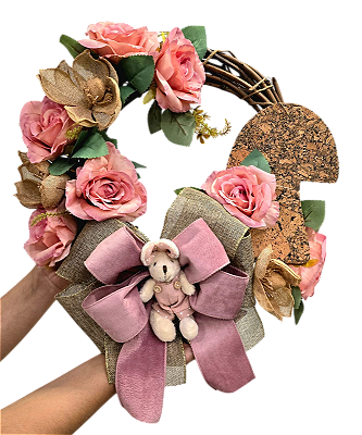 Guirlanda Decorada Páscoa Flores e Cogumelo - CCS Decorações