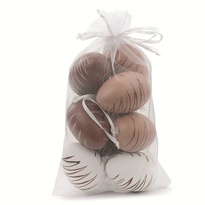 Ovos Para Pendurar Tipo Galinha Marron, Branco e Mocca 9un - Ref 1025560 Cromus