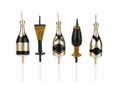 Vela de Aniversário Formatos Taças e Champanhe com 5un - Silver