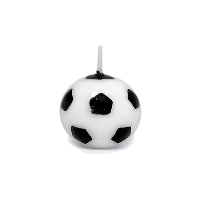 Vela de Aniversário Formato Bolas de Futebol 3cm com 6 Unidades - SIlver
