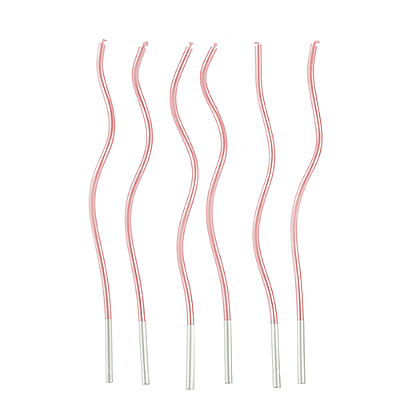 Vela de Aniversário Palito Espiral Rosa Metalizado 17cm com 6 Unidades - Silver