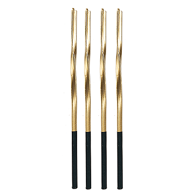 Vela de Aniversário Metalizada Torcida Dourada 15cm com 4 Unidades - Silver