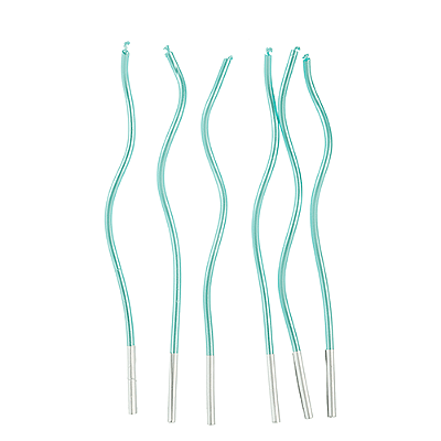 Vela de Aniversário Palito Espiral Azul Metalizado 17cm com 6 Unidades - Silver