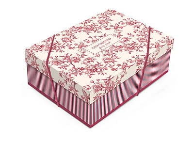 Caixa de Presente Retangular com Tampa Versalhes Vermelha 35x25x11cm - Cromus