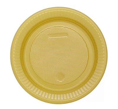 Prato Descartável de Plástico Dourado 15cm com 10 Unidades - Bello