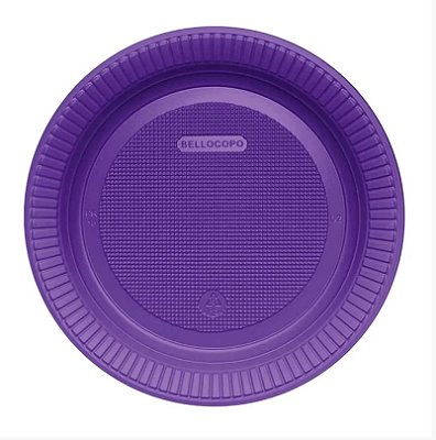 Prato Descartável de Plástico Roxo 15cm com 10 Unidades - Bello