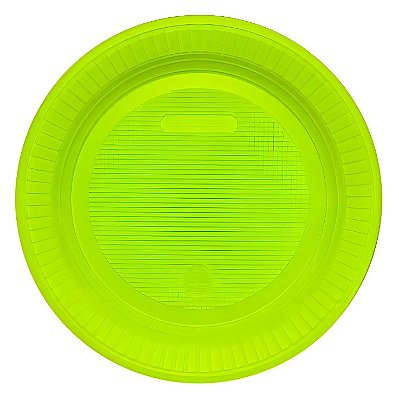 Prato Descartável de Plástico Verde Limão 15cm com 10 Unidades - Bello