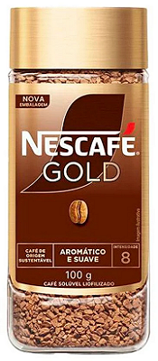Café Nescafé Gold liofilizado Intensidade 8 suave Vidro 100 G