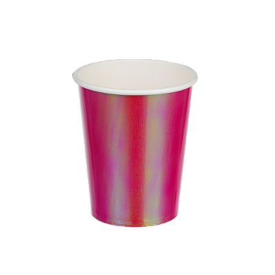 Copo de Papel Furta-Cor Rosa Pink 270Ml com 10 Un - Silver