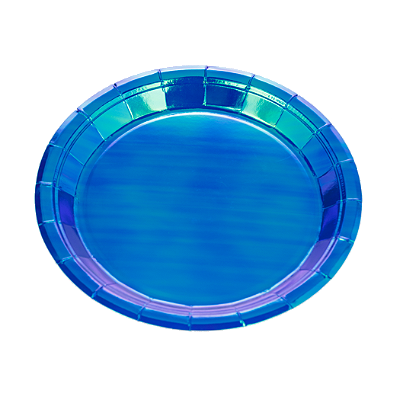 Prato de Papel Furta-Cor Azul Escuro 18cm com 10Un - Silver