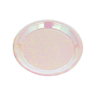 Prato de Papel Furta-Cor Branco 18cm com 10Un - Silver