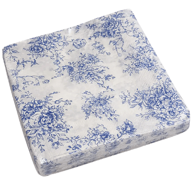 Guardanapo de Papel 32x32 Porcelana Azul com 20Un - Silver Plastic