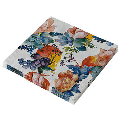 Guardanapo de Papel 33x33cm Botânica Flores Coloridas com 20Un - Silver Plastic