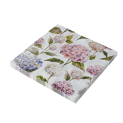 Guardanapo de Papel 33x33cm Hortênsias Coloridas com 20Un - Silver Plastic