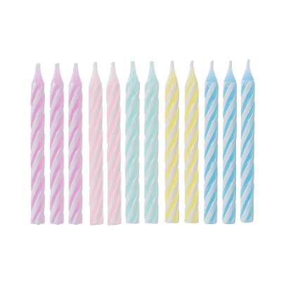 Vela de Aniversãrio Palito Colorido 8cm com 12un - Silver