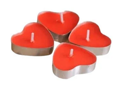 Vela Coração Parafina Vermelha com 4 Unidades V192 - Silver