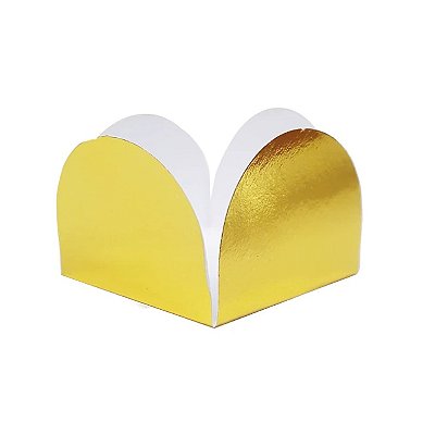 Porta Forminha Dourado Metalizado Fora 3.3x2.5x3.3cm com 50 Un - NC Toys