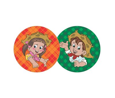 Adesivo Junino Menina Menino com 16 Unidades - NC Toys