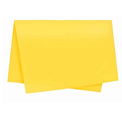Papel de Seda Liso Amarelo 49x69cm com 3 Folhas - Ref 235011 Cromus