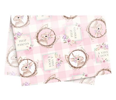 Papel de Seda Estampado Serena Rosa 49x69cm com 3 Folhas - Ref 235042 Cromus