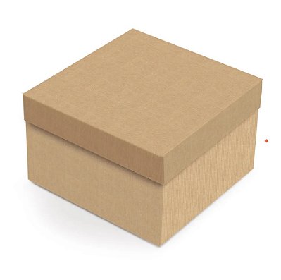 Caixa de Presente Quadrada com Tampa Kraft 26x26x12cm - Cromus