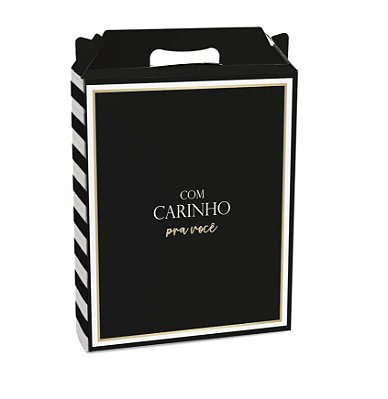 Caixa de Presente Maleta Retangular Com Carinho Pra Você 21x7,5x26 - Cromus