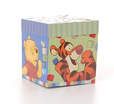 Caixa de Presente Cubo Pooh G 23x23x23cm - Cromus