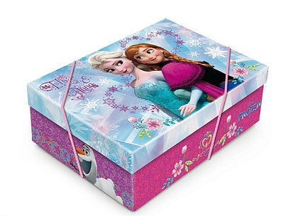 Caixa de Presente Retangular com Tampa Frozen 46x33x14cm - Cromus