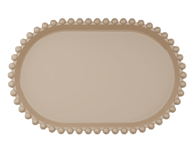 Bandeja Baixa Borda Perola Bege 20X13CM - Produfest