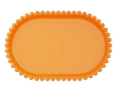 Bandeja Baixa Borda Perola Laranja 20X13CM - Produfest