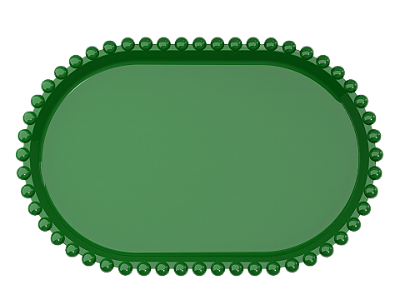 Bandeja Baixa Borda Perola Verde Bandeira 20X13CM - Produfest