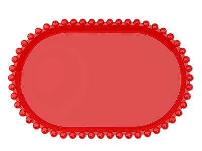 Bandeja Baixa Borda Perola Vermelho 20X13CM - Produfest