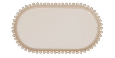 Bandeja Baixa Média Borda Perola Bege 25x14CM - Produfest