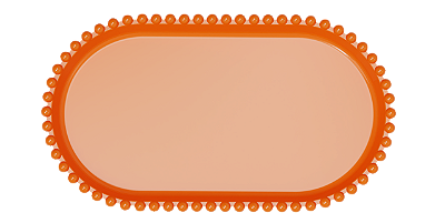 Bandeja Baixa Média Borda Perola Laranja 25x14CM - Produfest