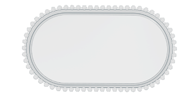 Bandeja Baixa Média Borda Perola Cristal 25x14CM - Produfest