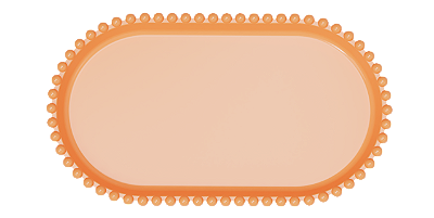 Bandeja Baixa Média Borda Perola Papaya 25x14CM - Produfest