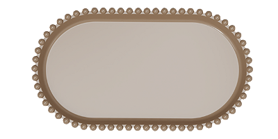 Bandeja Baixa Média Borda Perola Noz Moscada 25x14CM - Produfest