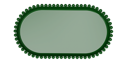 Bandeja Baixa Média Borda Perola Verde Bandeira 25x14CM - Produfest