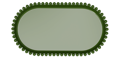 Bandeja Baixa Média Borda Perola Verde Oliva 25x14CM - Produfest