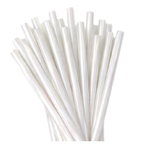 Canudo de Papel Furta Cor Branco com 12 Un - Silver