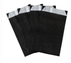 Saco de Papel Liso Preto 14x8cm com 50 Un - Silver