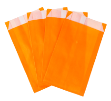 Saco de Papel Liso Laranja 14x8cm com 50 Un - Silver