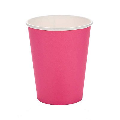 Copo de Papel Liso Pink 270 Ml com 10 Un - Silver