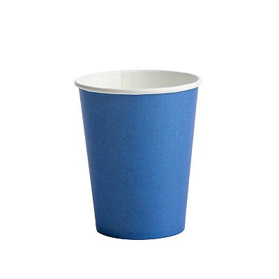 Copo de Papel Liso Azul Escuro 270 Ml com 10 Un - Silver