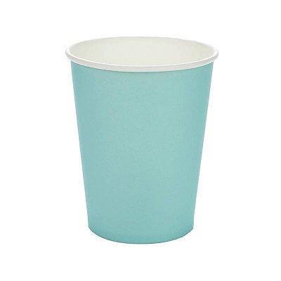 Copo de Papel Liso Azul Piscina 270 Ml com 10 Un - Silver