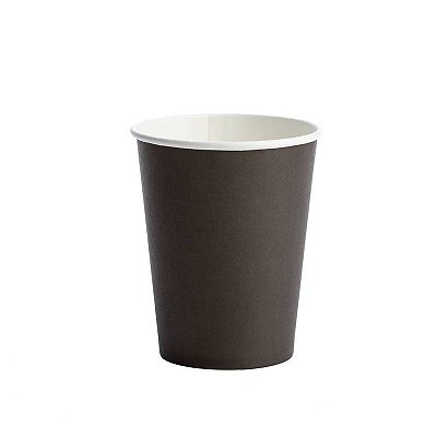 Copo de Papel Liso Preto 270 Ml com 10 Un - Silver
