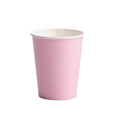 Copo de Papel Liso Rosa Bebe 270 Ml com 10 Un - Silver