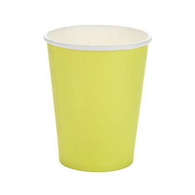 Copo de Papel Liso Verde Limão 270 Ml com 10 Un - Silver
